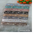 custom made floral embroidered laces in eight colour ways in ethnic designs with sequins work in 4.5 cms width for reselling.