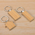 Manufacture Custom Designed Printed & Engraved Name Christmas Cute Wooden Keychain Popular Blank Metal Wooden Keyring