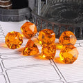 7 Pieces Handmade Custom Logo 16mm Polyhedron Dice Natural Glass for RPG Gemstone Dice Sets DND Dragons and Dungeons D6 D20