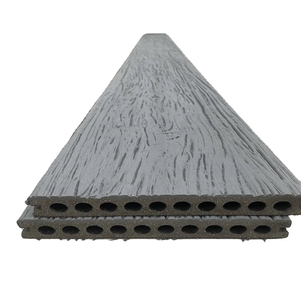 Contemporary WPC Decking Tiles Waterproof Wood Grain Anti-Slip Outdoor Flooring HDPE Composite Deck Wood Plastic Teak