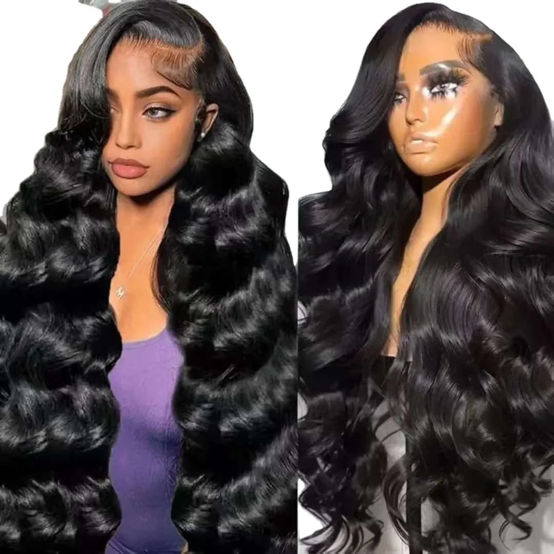 5x5 Raw Indian HD Lace Front Wig Glueless Full Brazilian Deep Curly Body Wave Long Length Black Women's Human Hair Wigs