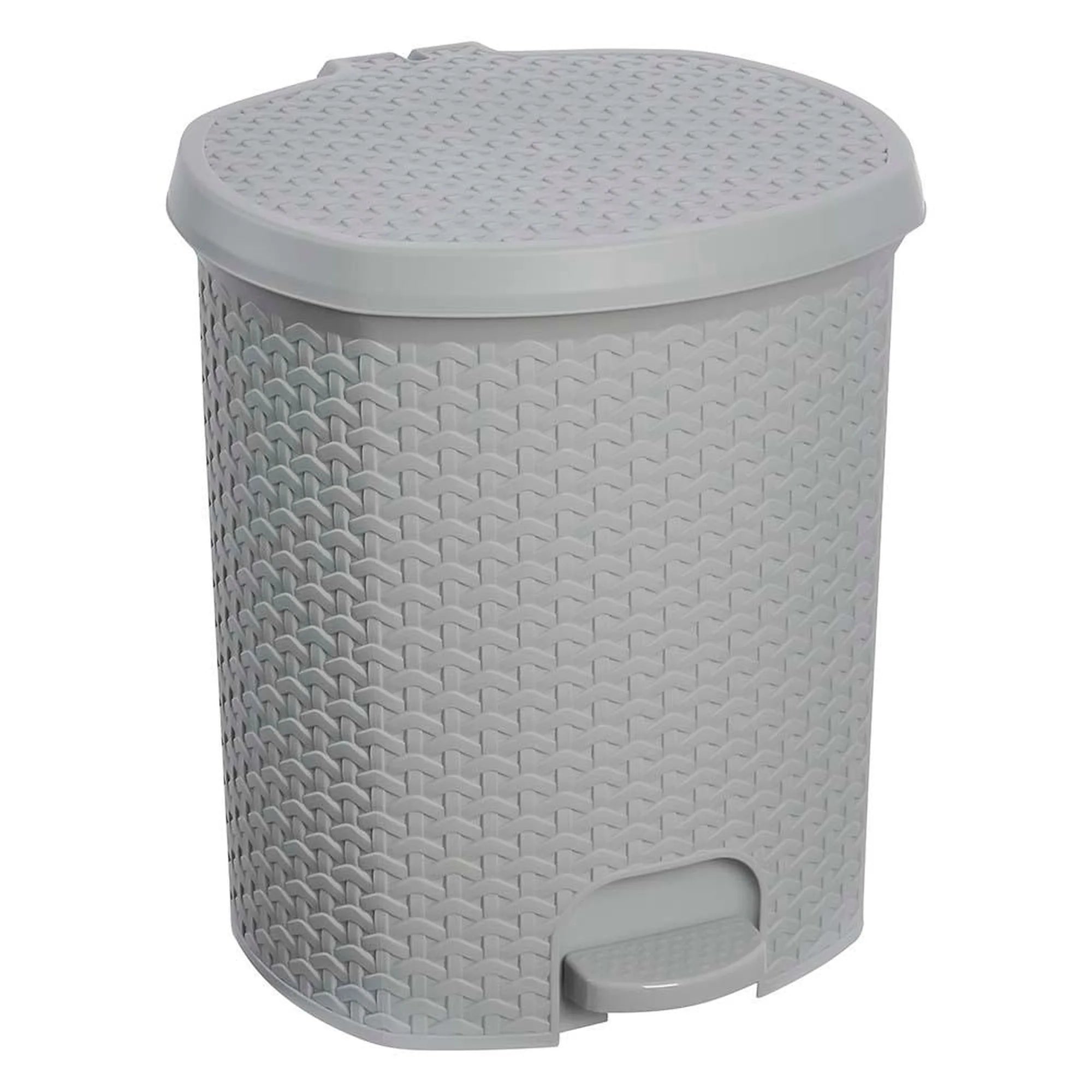 Multipurpose waste bin/bin with lid rattan design 21L capacity size 33.5x34.5x39.2 Nordic grey color