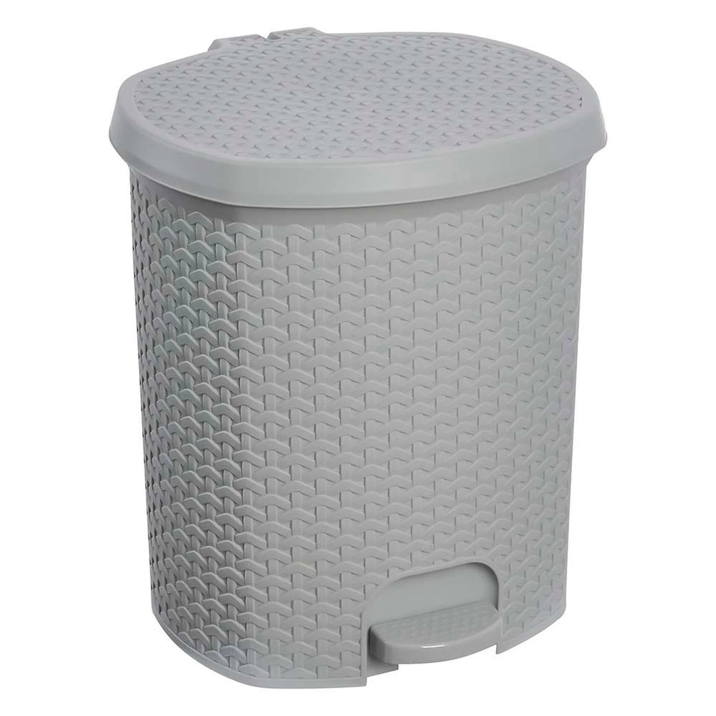 Multipurpose waste bin/bin with lid rattan design 21L capacity size 33.5x34.5x39.2 Nordic grey color