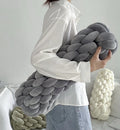 Velvet Roll Pillow Sofa Pillow Living Room Shaped Cushion Bedside Backrest Handmade Woven Knotted Pillow