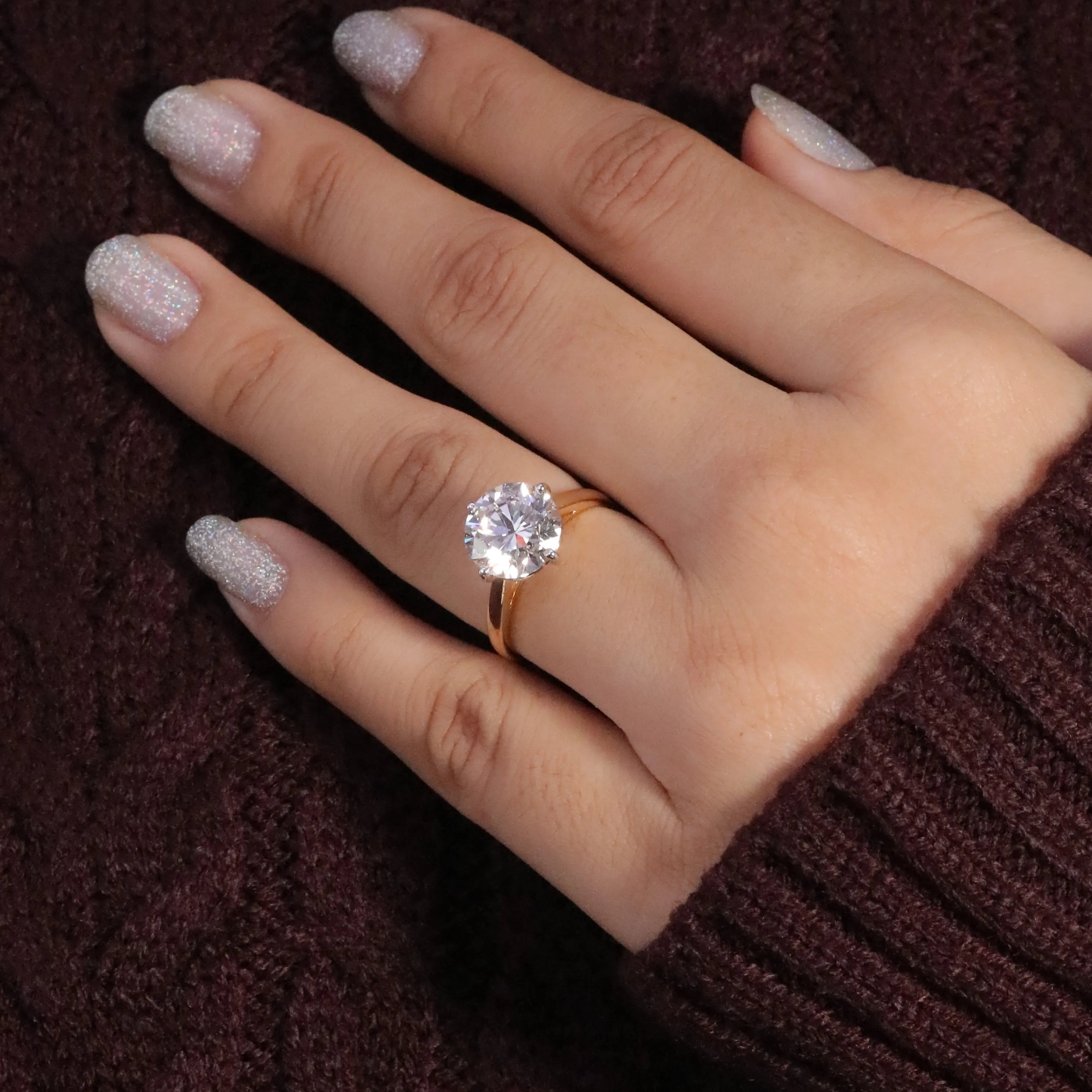 Fine Jewelry 18k Solitaire Lab Grown Diamond Halo Engagement Ring PT950 Platinum 14K Gold Plated IGI Certified Luxury