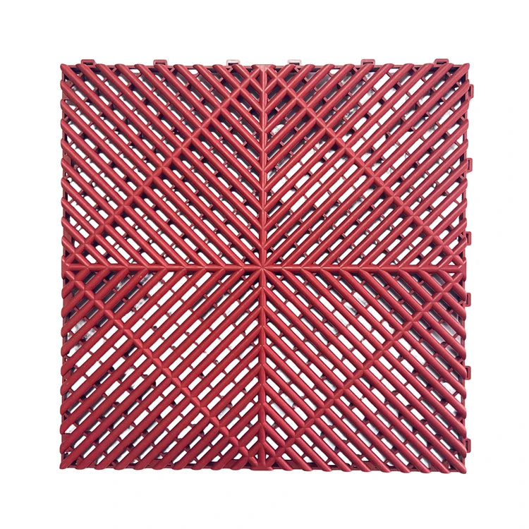 LHDT Plastic Car Wash Garage Flooring Mats in Vented Modular Floor Tiles