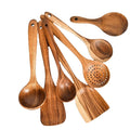 In Stock Wholesale Teak Wooden Cooking Set Utensils Spatula Spoon Salad Fork BPA Free Non-Stick Eco Kitchen In Stock. MegaBDM