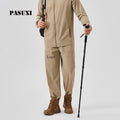 PASUXI Men's Quick Dry Jogger Pants Casual Outdoor Sports Trousers Loose Fit Running Gym Training Sweatpants with Zipper Pockets
