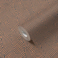 Made in Germany-Geometric Black Gold Metallic Wallpaper Rolls-Non Woven Vinyl-Sound-Absorbing Highly Wash-Resistant-1005x053m