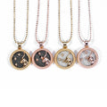 2023 Fashion Silver Gold Rose Gold Resin 12 Constellatory Cubic Zodiac Pendant Card Necklace