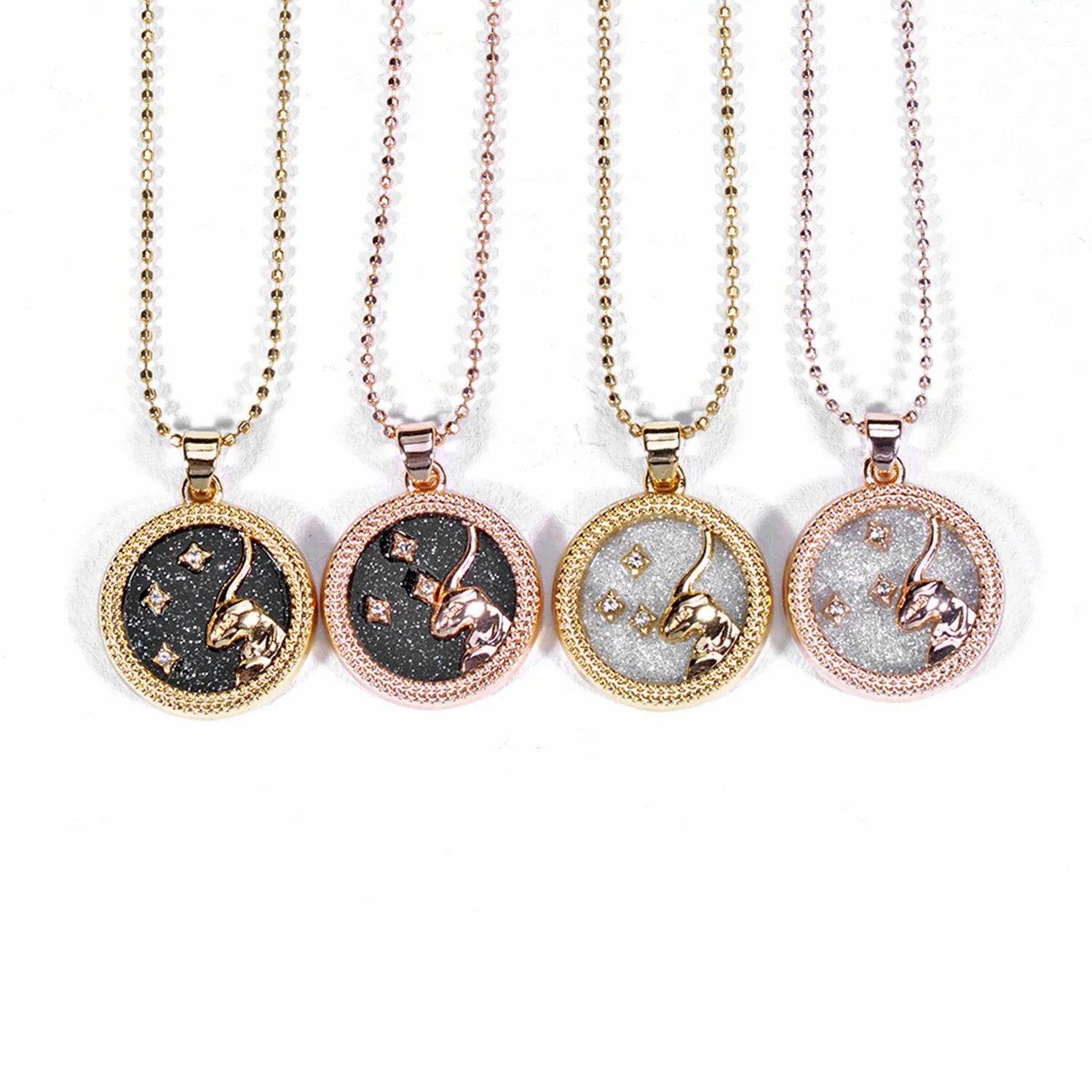 2023 Fashion Silver Gold Rose Gold Resin 12 Constellatory Cubic Zodiac Pendant Card Necklace