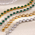 Dreamshow Zircon Jewelry Fashion Bracelets Beaded Gold Plated Jewelry for Women Stainless Steel Bracelet MegaBDM