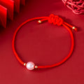 Minimalist Chinese Style Red String with Shell Pearl Charm Bracelet Good Fortune Symbol Charm Bracelet for Women Gift MegaBDM