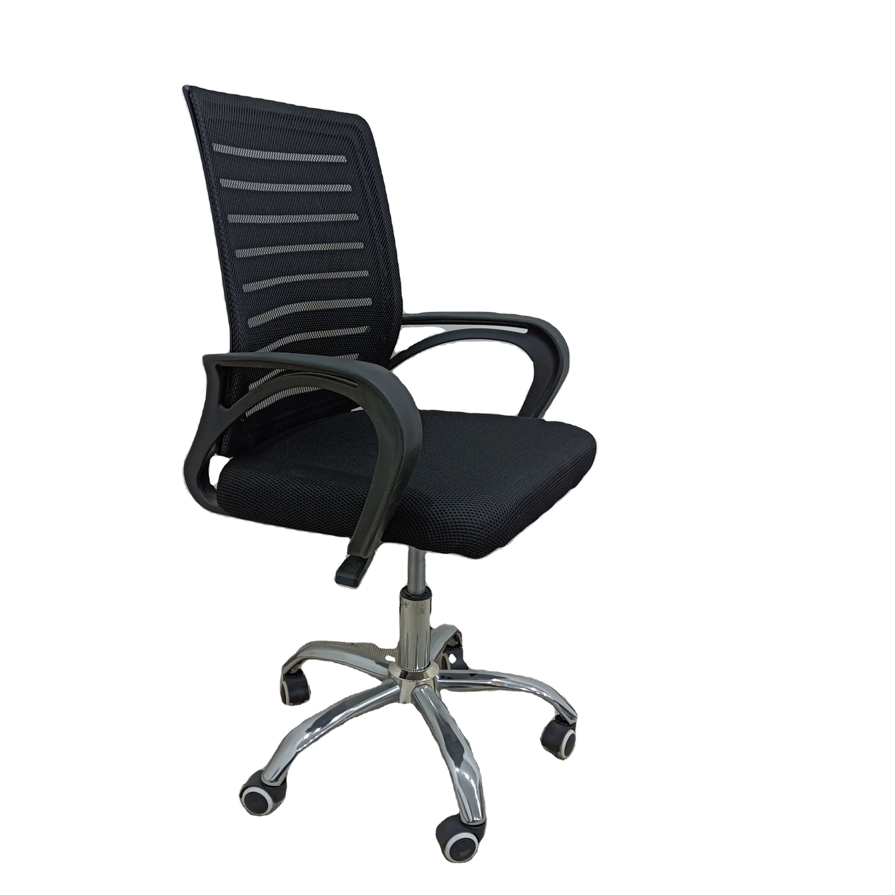 Ergonomic Modern Meeting Home Office Chair Adjustable Swivel Executive Chair with Wheels Metal and Fabric Material Chair Office