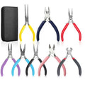 8pcs Mini Jewelry Making Tools Kit Stainless Steel Pliers for DIY Crafts Beading with Pouch for Supplies Wrapping