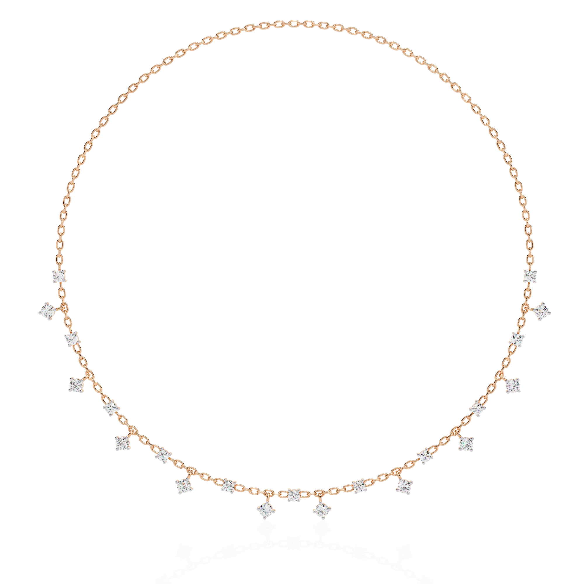 Customized Natural Diamond 10k 14k 18k Fine Gold Luxury Women's IGI Certified Necklaces Form Diamond