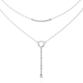 Double-Layer Brilliant Cut Lab Grown CVD Diamond 14K Gold Plated IGI Certified Women's Shiny Simple Necklace Pendant Her