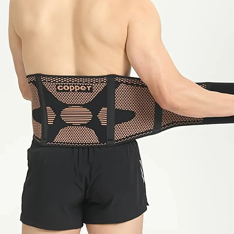 Copper Ion Waist Support Belt-Compression Trimmer for Office Sedentary Use Running Weightlifting Fitness Training
