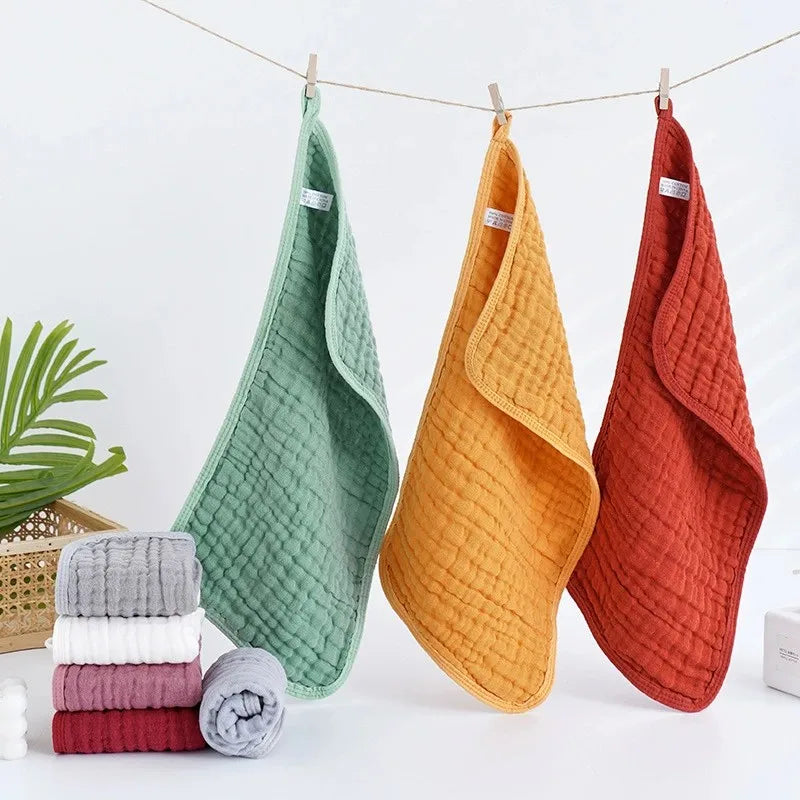 Custom Logo Reusable 100% Cotton Muslin Cloths 6-Layer 20" X 10" Quick-Dry Ultra Absorbent Child Bath