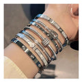 Wholesale Fashion Jewelry Simple Temperament Bracelet Women Stainless Steel Light Luxury High-Grade Micro-Inlaid Zircon Bracelet