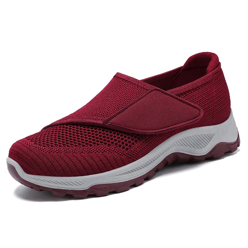 Wide Width for Swollen Feet Elderly Women Outdoor Breathable Lightweight Adjustable Closure Sneakers Diabetic Shoes