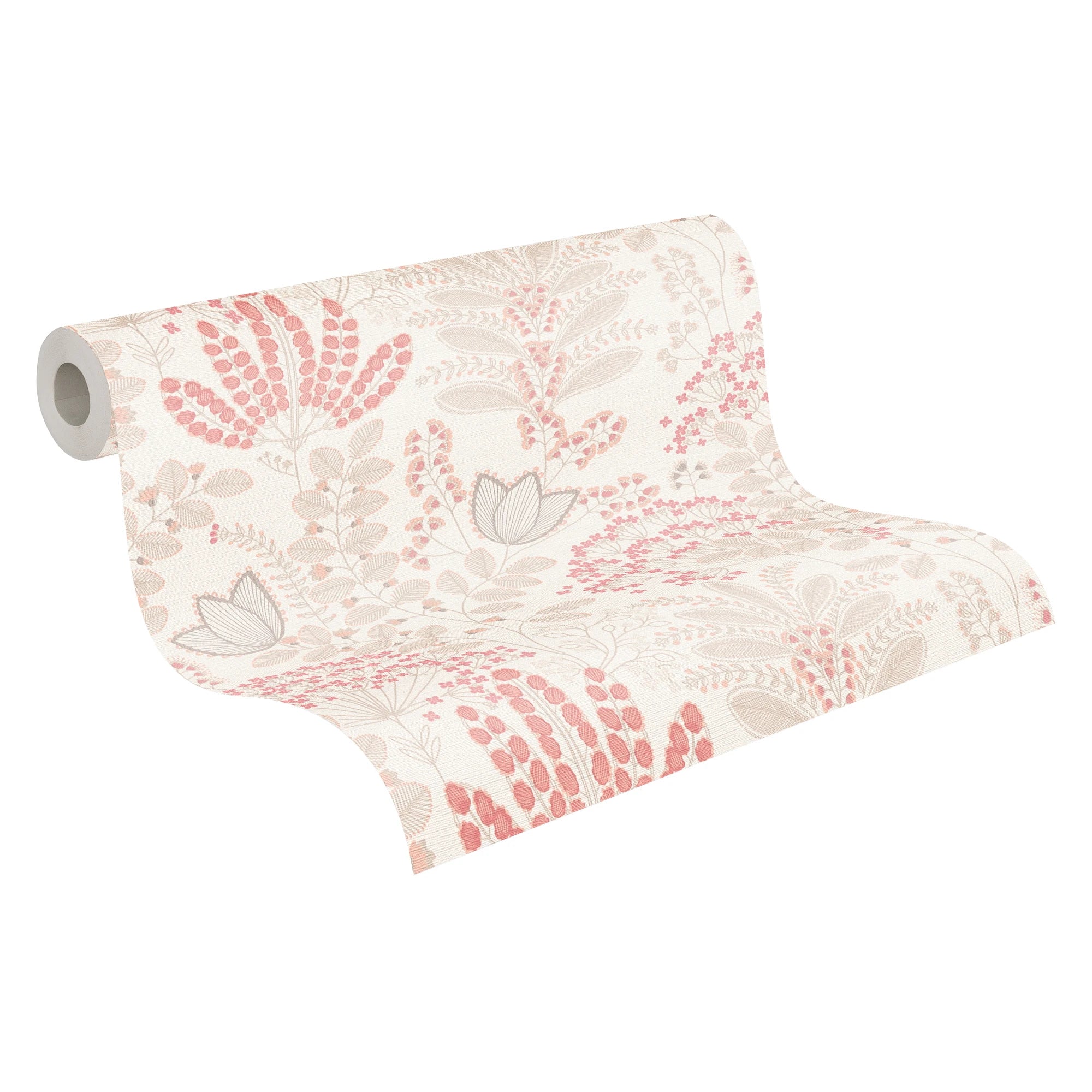 Germany Made Modern Floral Wallpaper Rolls White/Taupe/Pink/Red Non Woven Vinyl Abrasion-Resistant Light Resistant Kitchen Hotel