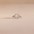 Adjustable Women's Luxury 14K Gold Plated 925 Sterling Silver Synthetic (Lab Grown) Brilliant Cut Diamond Wedding Ring
