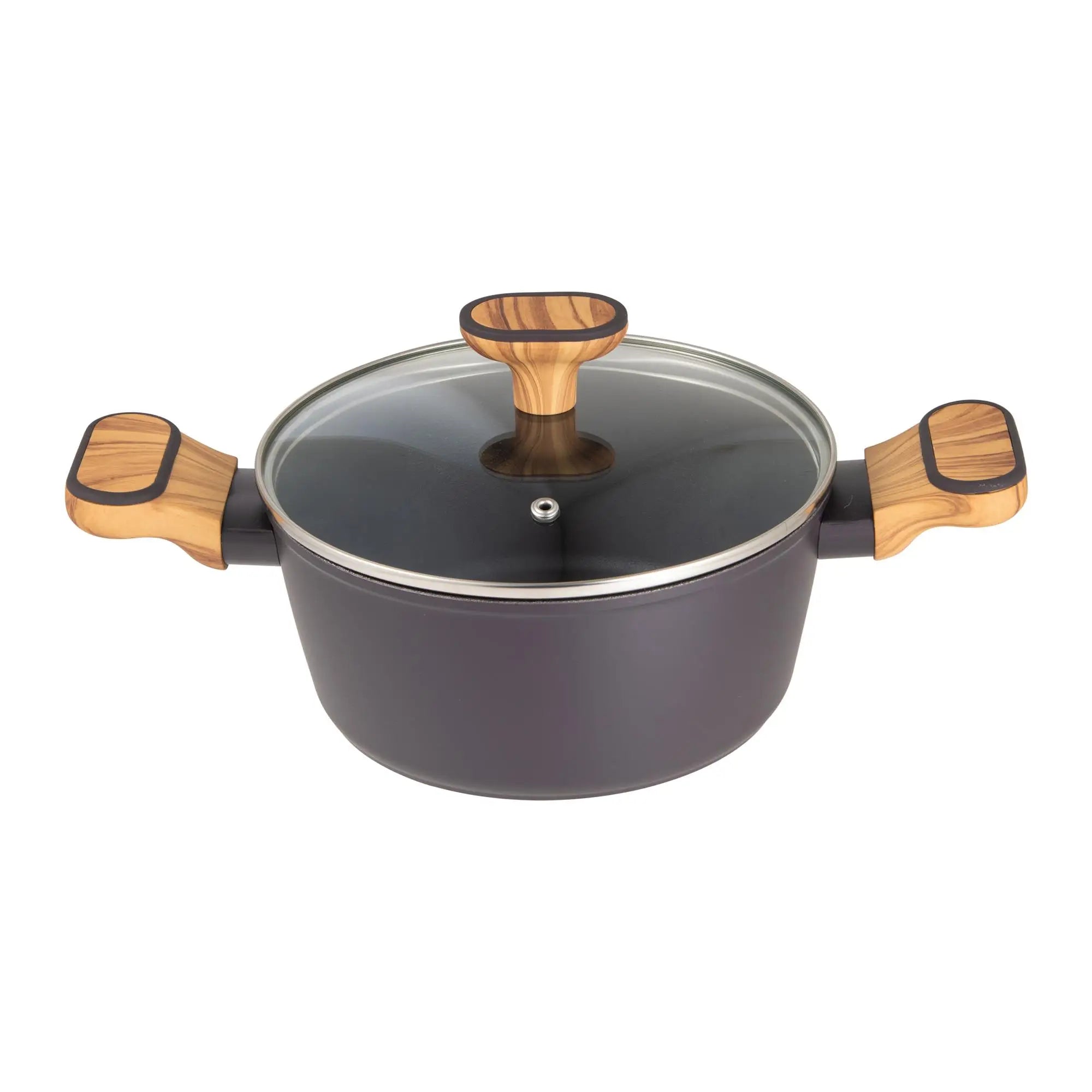 Bergner Charcoal Casserole with Lid 20cm 2.3L Non-Stick Forged Aluminum
