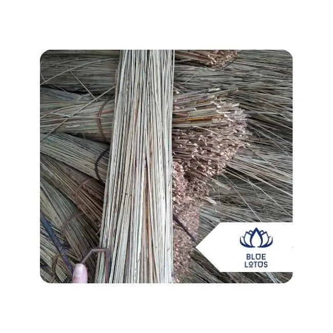 Handmade eco broom from coconut sticks with bright yellow shaft for clean and neat homes From Blue Lotus Vietnam