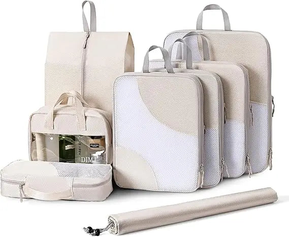 Sturdy Lightweight Travel Packing Cubes with Zipper Closure Transparent Window Cosmetics and Sock Bag Organizers for Luggage