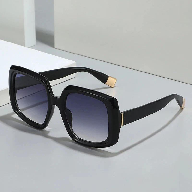 Logo Custom 2025 Vintage Men Women Oversized Punk Sun Glasses UV400 Gradient Shades Colorful Square Sunglasses Men Women