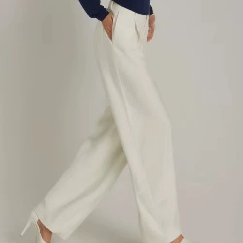 2026 Summer Business Suit Pants Breathable Comfortable Solid Color Eid Wholesale Wide-leg PantsTraditional Muslim Women