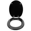 JELL Black Glossy Modern Soft Close Hinge Round Toilet Seat Cover Easy Installation Wood MDF Material 3-Year Warranty Hotel Use