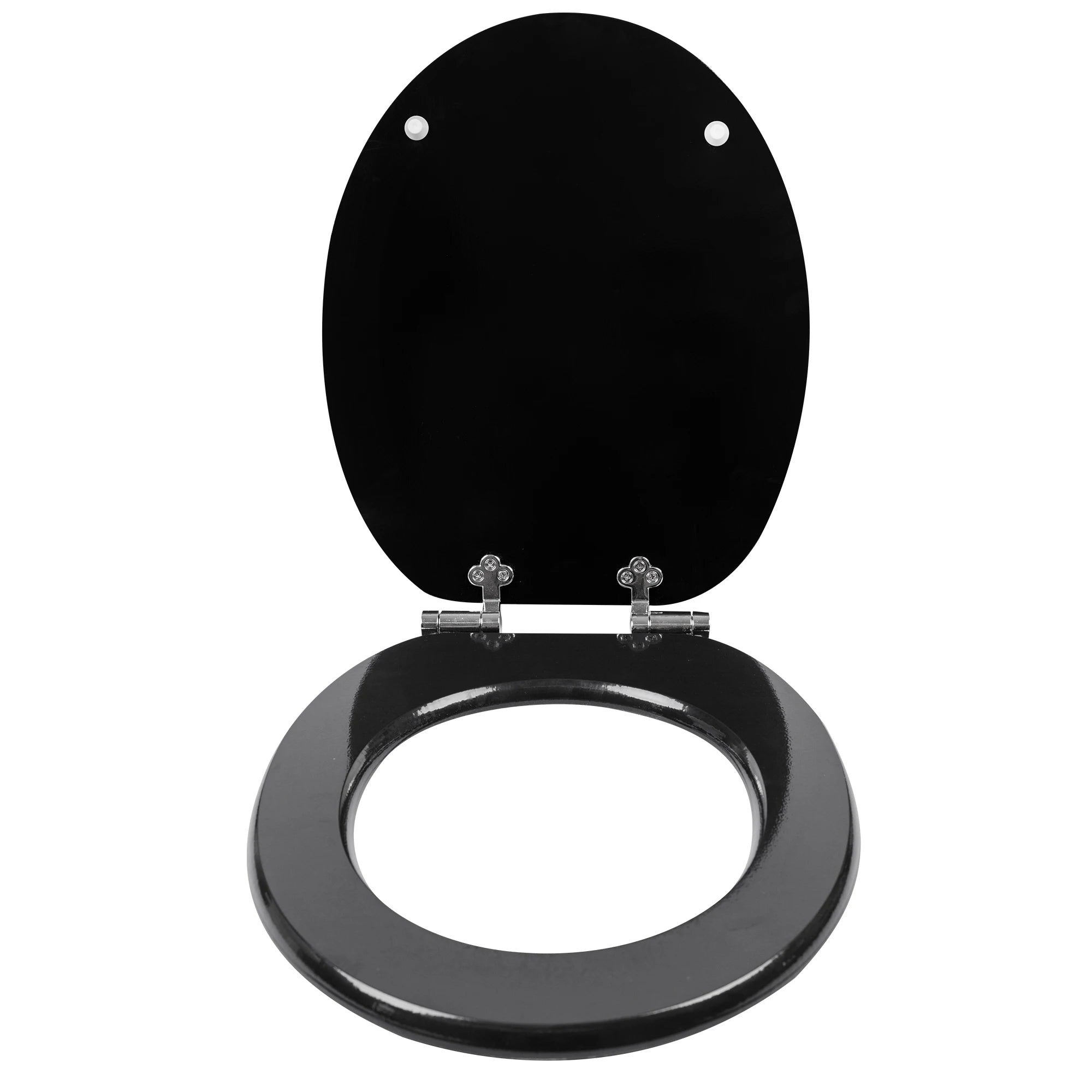 JELL Black Glossy Modern Soft Close Hinge Round Toilet Seat Cover Easy Installation Wood MDF Material 3-Year Warranty Hotel Use