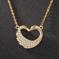 Elegant Fashion Gold and Silver Plated Heart Shape Swan Pendant Necklace with Zircon Pendant Chain for Women Jewelry