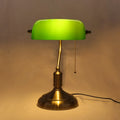 Factory Wholesale Retro Nostalgic Green Bedside Desk Light French Classic Antique Banker Table Lamp