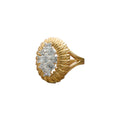 Copper Cluster Rings Exaggerated Style Gold Plating Trendy European American Fashion Featuring Natural Stone Zircon Personalized