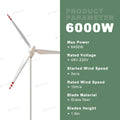 Smaraad 6KW Horizontal Wind Turbine Generator System Efficient Windmills for Power Production