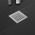 Single Piece Delivery 4x4 Inch Square Shower Drain Stainless Steel with Plastic Base Meets US Standard MegaBDM