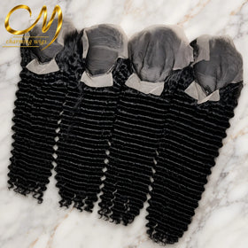 Charming Natural Black Deep Wave 13*4 HD Lace Frontal Chocolate Brown for Wig for American Black Women Virgin Human Hair Wig