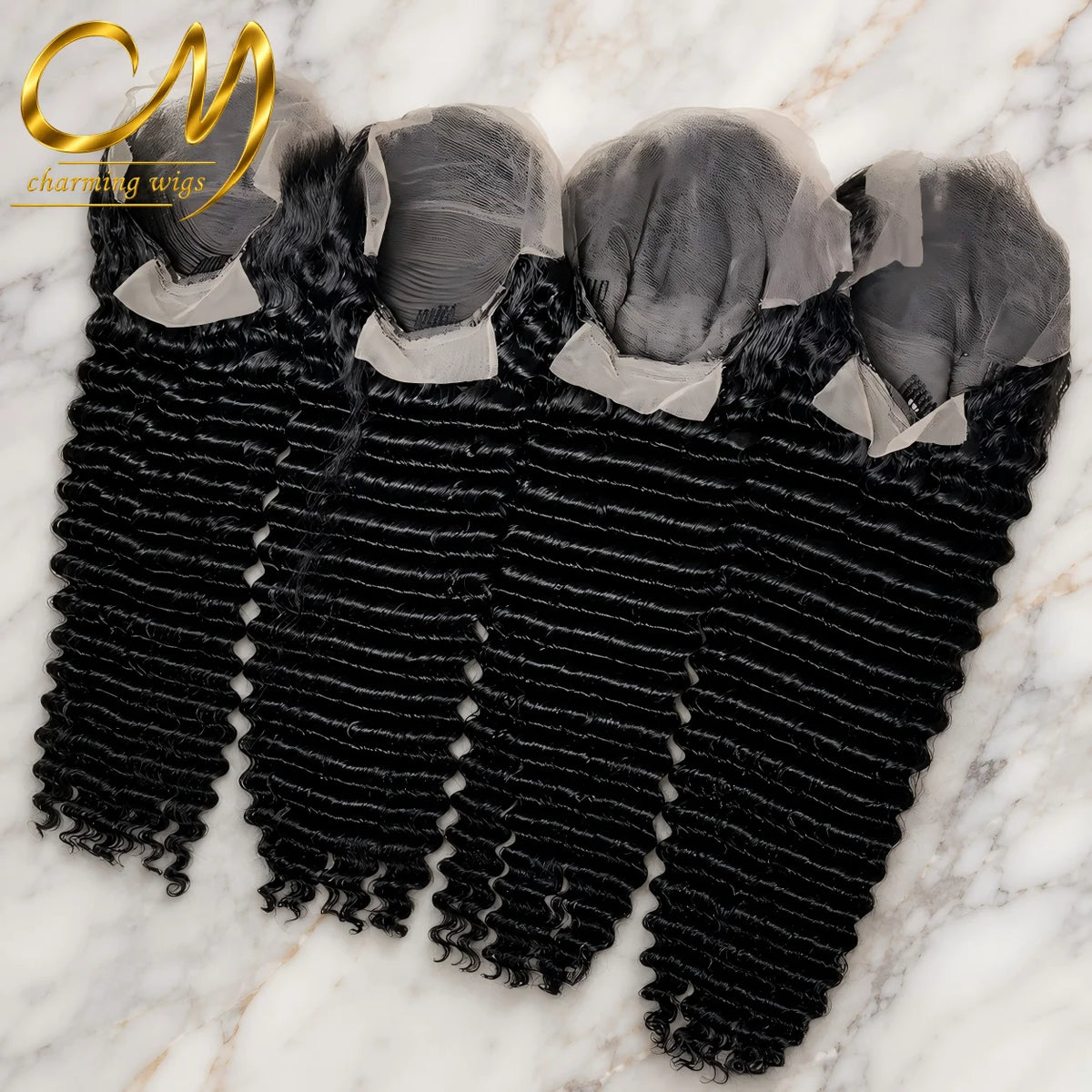 Charming Natural Black Deep Wave 13*4 HD Lace Frontal Chocolate Brown for Wig for American Black Women Virgin Human Hair Wig MegaBDM