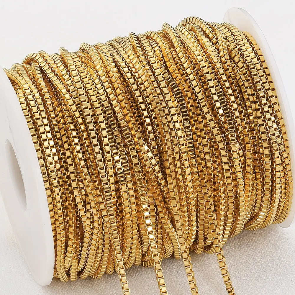 DIY Necklace Jewelry Stainless Steel Box Chain Necklace Bracelet Jewelry Making Findings Handmade Crafts Bulk Supplies