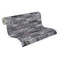 Made in Germany - Wallpaper rolls Stone Grey Anthracite - Non Woven Vinyl - Wallpaper Stone Look for Walls - 1005 x 053 m