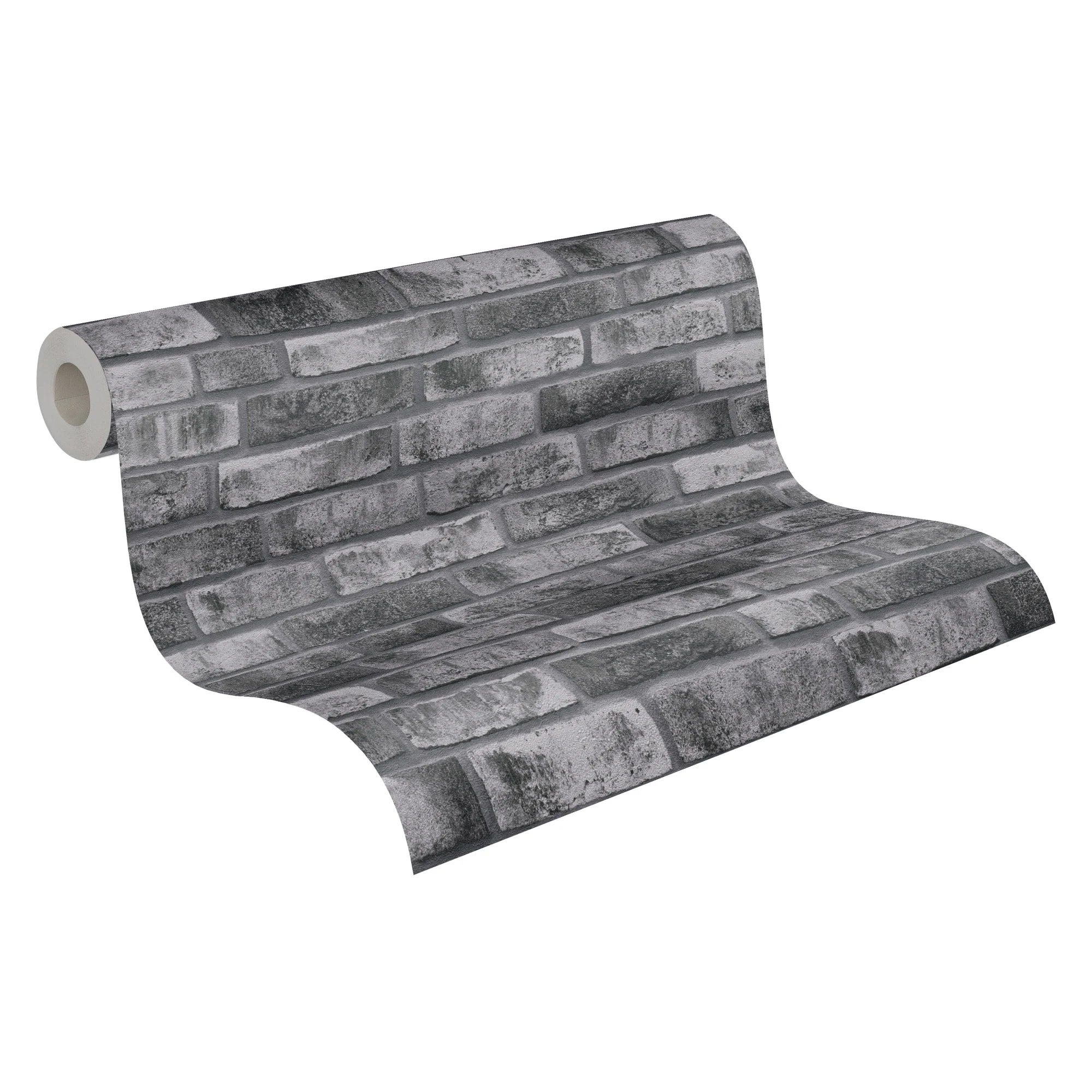 Made in Germany - Wallpaper rolls Stone Grey Anthracite - Non Woven Vinyl - Wallpaper Stone Look for Walls - 1005 x 053 m
