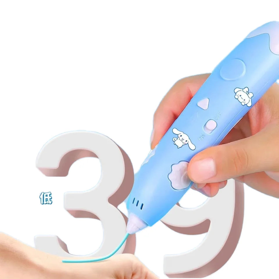 3D Printer Pen 1.75mm PLA Filament Automatic Printing Pen Kids With 9m PLA Drawing Pens Birthday Children's Day Gifts