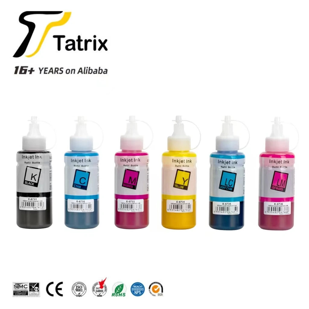 Tatrix T6731 Premium Compatible Eco Color Water Based Bottle Refill Bulk Ink 673 T673 T6731 - T6736 for Epson L800 L805.