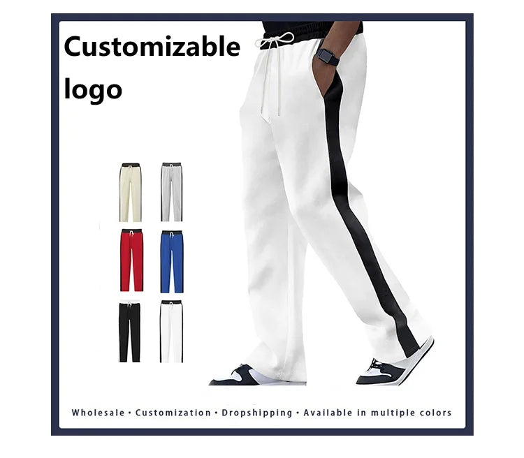 High-quality Autumn American-style Heavyweight Men's Fleece Drawstring Straight-leg Loose Multi-color Casual Sports Sweatpants. MegaBDM