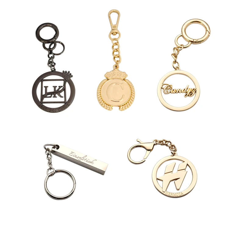 Factory Design Custom Bag Hang Metal Logo Label Tag Plate With Key Chain for Handbag