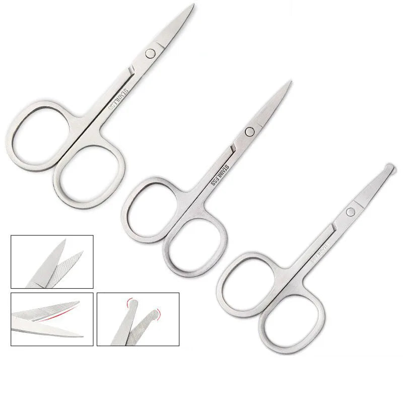 Stainless Steel Eyebrow Scissors Mini Manicure Cuticle Scissors for Eyebrow Eyelash Face Hair Nail