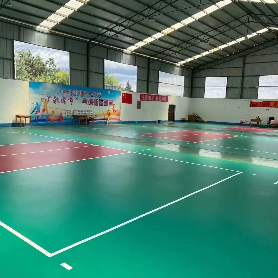 Enlio 4.5mm Thick PVC Sports Flooring Mat - Durable Indoor Gym Mats for Multi-Sport Court Home Fitness & Exercise